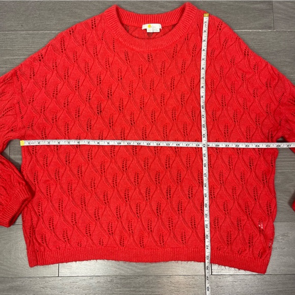 Boden Pointelle Fluffy Sweater Bright Coral K0555 Plus Size 20 / 22 Wool Aplaca - Picture 15 of 16